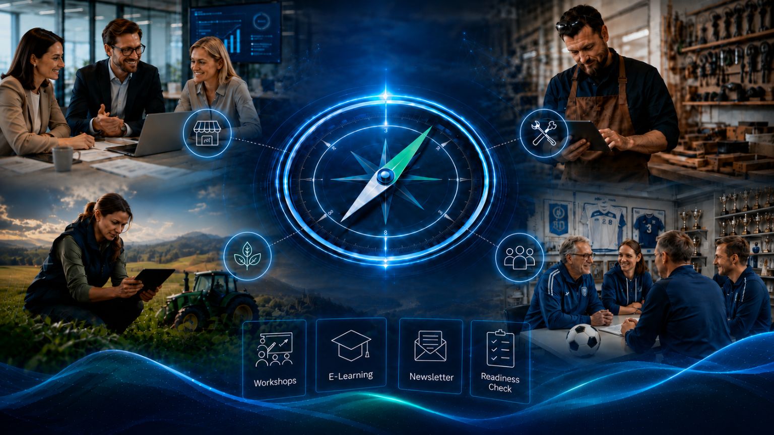 Digitaler Kompass mit Anwendungafaellen unterschiedlicher Bereiche