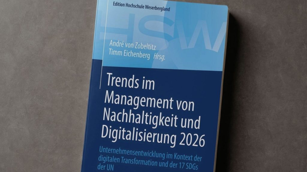Buchcover vom HSW-Sammelband Trends im Management von Nachhaltigkeit und Digitalisierung